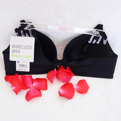 Áo ngực Uniqlo Wireless Bra Beauty Light không viền, không gọng, size L, Black