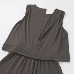 Bộ Uniqlo chất thun lạnh dày, tôn dáng, giấu bụng, ống rộng thoải mái Size S-Dark Gray.