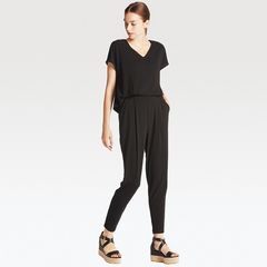 Bộ Uniqlo chất thun lạnh dày, tôn dáng, giấu bụng, thoải mái, Size L-Black.