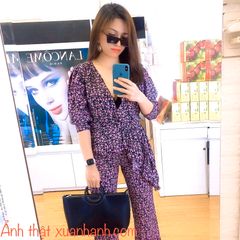 Bộ Zara cao cấp voan hoa HOT TREND, trẻ trung, sang trọng, size XS