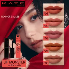Son kem lì Kate Lip Monster Souffle Matte lì mịn, lâu trôi, #M02 - Cam san hô (New)